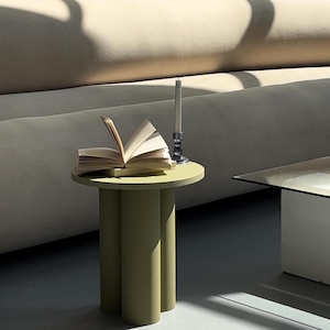 Table for Modern Home Spaces, Round Sofa Table for Living Room, Minimalist Coffee Table, Small Contemporary Furniture, Gift for New Home