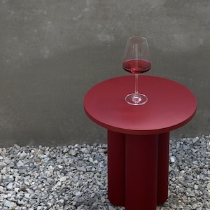 Small Round Side Table 15.8&quot;, Modern Coffee Accent Table, Handmade Round End Table for Living Room, Minimalist Lamp Stand, Custom Furniture