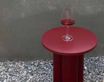 Small Round Side Table 15.8", Modern Coffee Accent Table, Handmade Round End Table for Living Room, Minimalist Lamp Stand, Custom Furniture