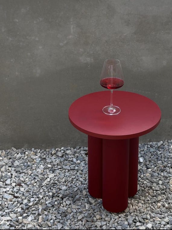 Small Round Side Table 15.8", Modern Coffee Accent Table, Handmade Round End Table for Living Room, Minimalist Lamp Stand, Custom Furniture