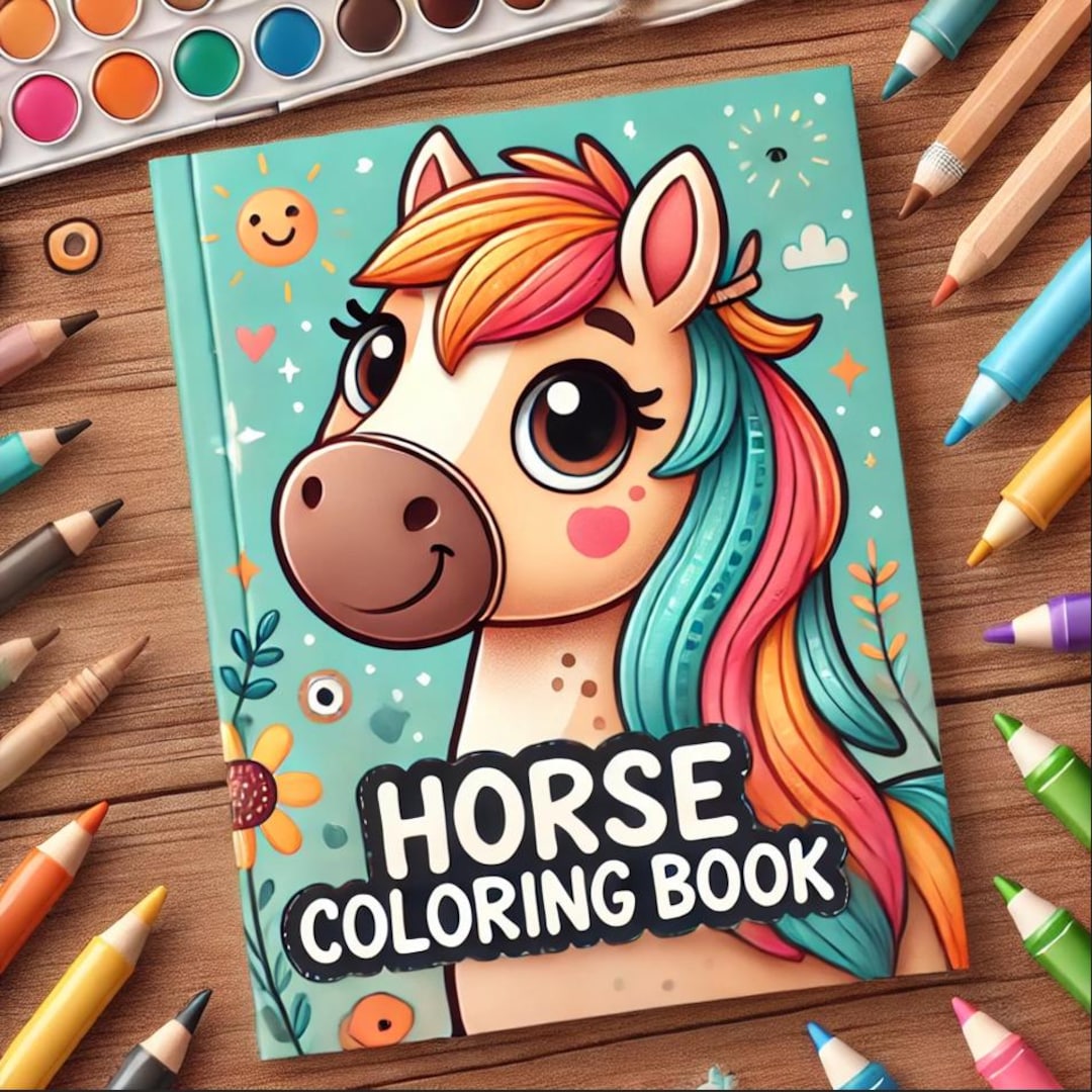 Horse Coloring Book Printable Coloring Pages Digital Download Children