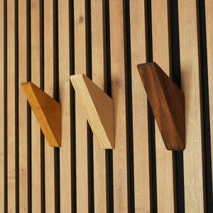 Wooden acoustic panel hook, Wall panel hook, Akupanel Accessories, Minimalist Gardarobe Hooks, Panneau Acoustique, akoestische panelen