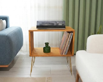 Record Player Table, Modern Turntable Station With Vinyl Storage,turntable stand