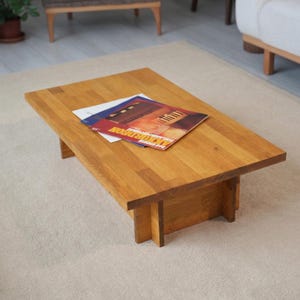 Rectangle Walnut Color Coffee Table, Solid Wood Modern Coffee Table, Mid century modern coffee table, Large coffee table