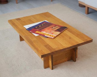 Solid Walnut Rectangle Coffee Table, Mid Century Modern Wood Furniture
