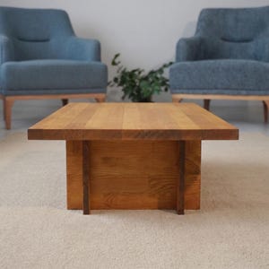 Rectangle Walnut Color Coffee Table, Solid Wood Modern Coffee Table, Mid century modern coffee table, Large coffee table