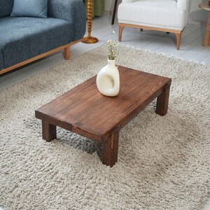 Rectangle Walnut Color Coffee Table, Solid Wood Modern Coffee Table, Mid century modern coffee table, Large coffee table