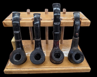 Decatur Industries Pipe Rack Gentleman's Smoking Station | Decatur Industries Walnut Pipe Rack ...