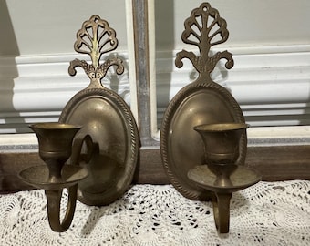 Vintage Brass Koi Fish Candle Sconces – Hollywood Regency Wall Decor, Gold Candle Holders, Asian Coastal Glam Home Accent