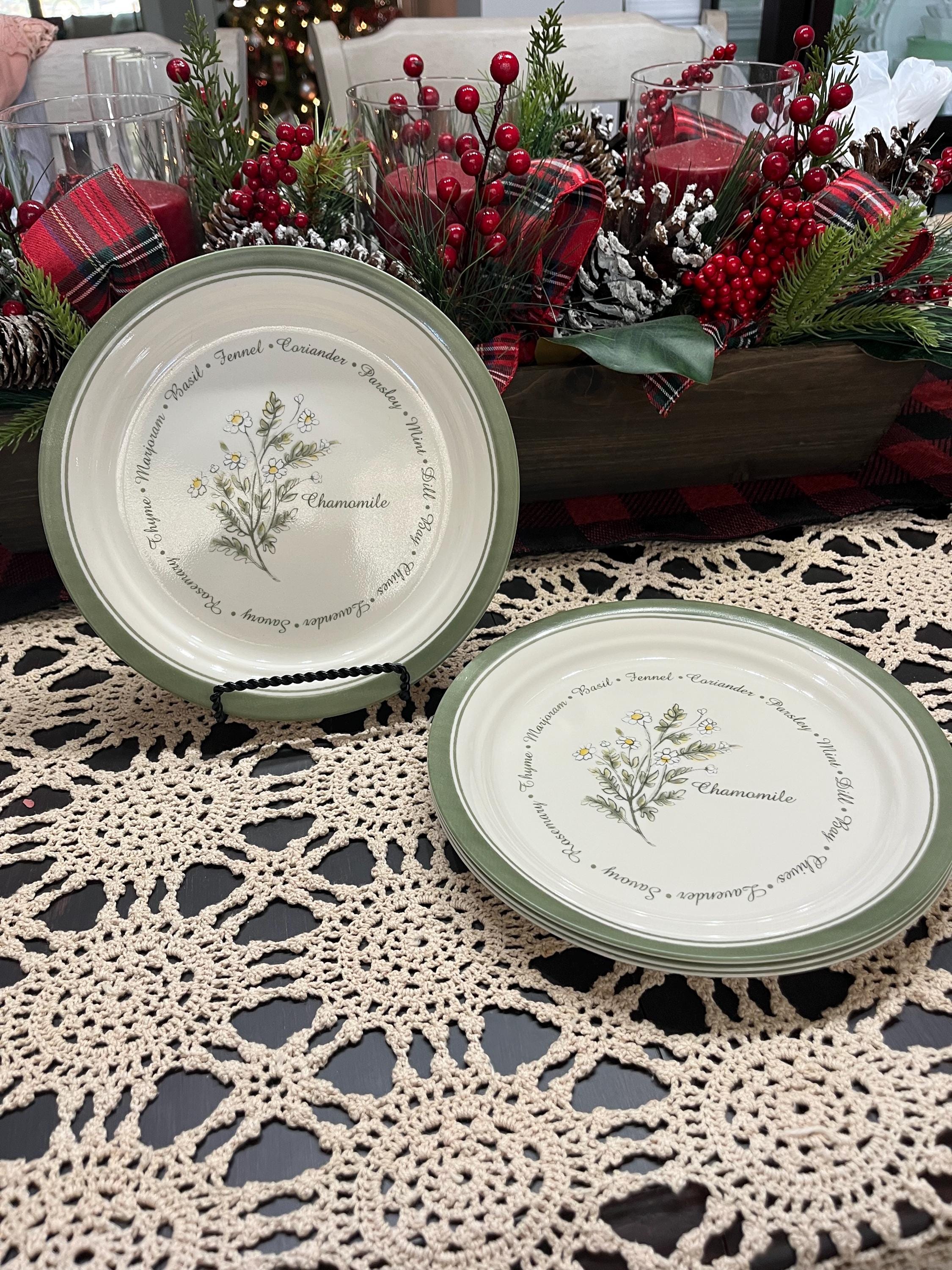 Corning Corelle Thymeless Herbs Chamomile Plates USA Set of Plates 1/2”