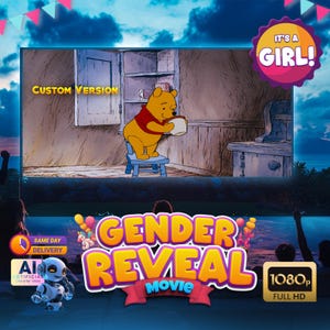 Winnie the Pooh Gender Reveal Video | IT&#39;S A GIRL| Digital gender announcement movie | Baby Shower Video projection | Gender Reveal Idea