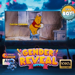 Winnie the Pooh Gender Reveal Video | IT&#39;S A BOY| Digital gender announcement movie | Baby Shower Video projection | Gender Reveal Idea