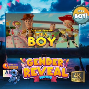 Video epico di rivelazione del sesso di Toy Story/ È UN MASCHIO/ Filmato digitale di annuncio del sesso/ Proiezione video del baby shower/ Idee per rivelare il sesso