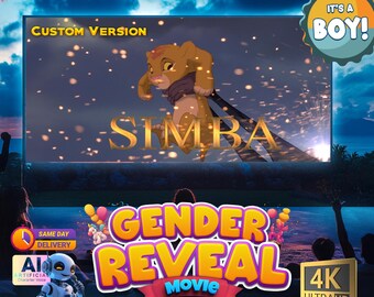 Lion King Gender Reveal Video: Baby Boy Announcement (Digital Download)