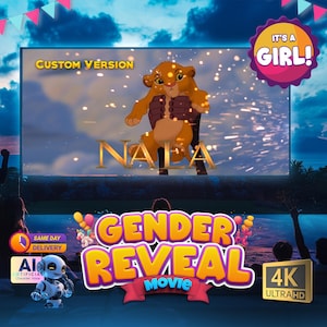 Lion King Epic Gender Reveal Video | IT&#39;S A GIRL | Digital gender announcement movie | Baby Shower Video projection | Gender Reveal Ideas