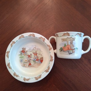 Royal Doulton Bunnykins mug and bowl