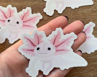 Freckles Axolotl Sticker, 3", Water Bottle Sticker, Laptop Decal, Cute Animal Sticker, Salamander, Vinyl Sticker