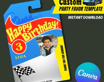 Happy Birthday Car Toy Wheels Template | Printable Custom Personalized | Fast Toy Cars Theme | Digital | DIY | Canva | Birthday Party Favor