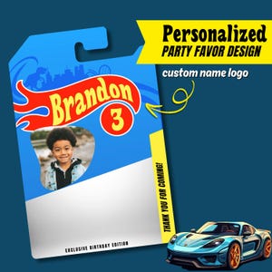 Custom Personalized Hot Car Wheels Party Favors | Printable Party Favors | Birthday Party Template | Fast Toy Cars Theme | DIY