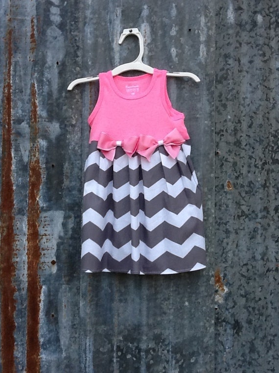 Items similar to Tank Top Dress Infant to Toddler Sizes Gray Chevron