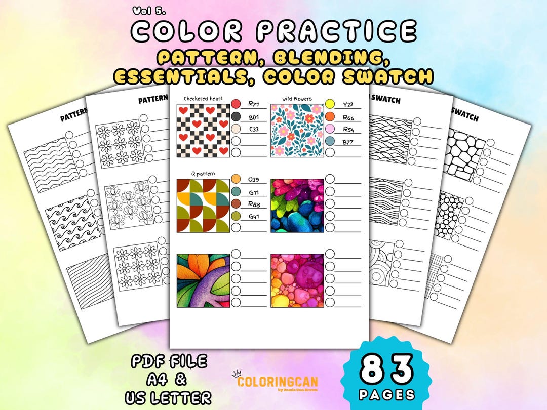 Pattern Practice Printable | Marker & Pencil Swatch Pages | Color ...