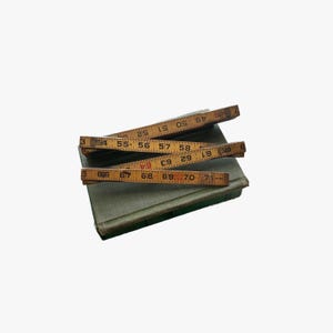 Vintage Lufkin "Red End" 6 ft  Wooden Folding Ruler with 6'' Brass Extension