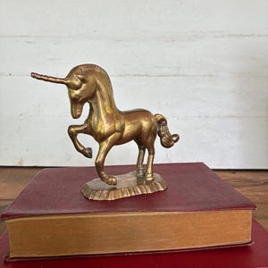 Brass Unicorn Figurine - Mythical Brass Animal Collectible