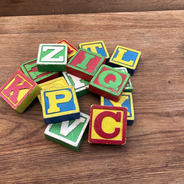 Vintage Wooden Letter Blocks/Tiles