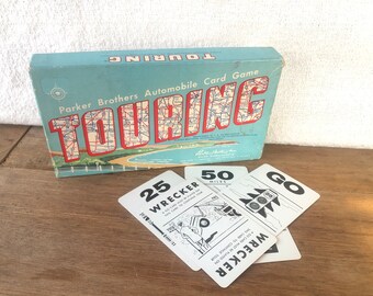 Vintage “Touring” Parker Brothers Automobile Card Game from 1958 for Family Game Night