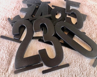 Vintage 4'' Black Plastic Letters - 0 through 9 - Set of 10