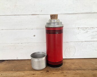 Vintage Metal Icy Hot Thermos from American Thermos Bottle Co. B2210-Retro Cabin and Lodge Decor