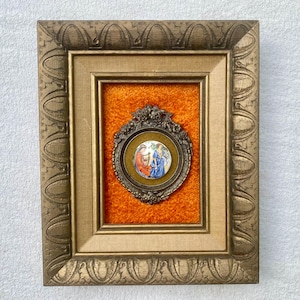 Vintage Framed Cameo Art - Hand Assembled Art - Ornate Gold Frames - 11 1/4” x 9 1/4”