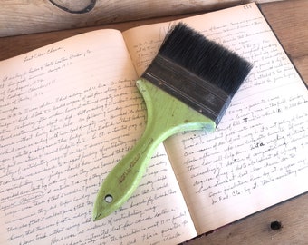 Vintage  Paintbrush with Green Painted Handle - 4''