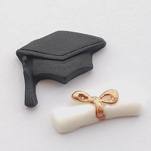 Adornos para cupcakes de fondant de graduación, 12 adornos para tartas, sombreros comestibles, diplomas, fiesta, grado, diversión
