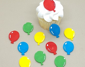 Balloons Fondant Cupcake Toppers 12 Cake Decorations Edible Birthday