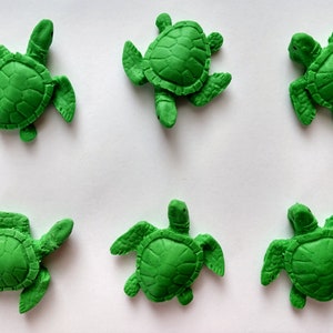 Sea Turtles Fondant Cupcake Toppers 6 Cake Decorations Edible Green Birthday Party