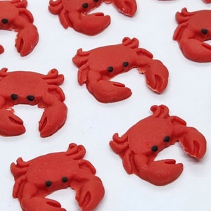 Crab Fondant Cupcake Toppers 12 Cake Decorations Edible Red Beach Crustacean Animals image 2