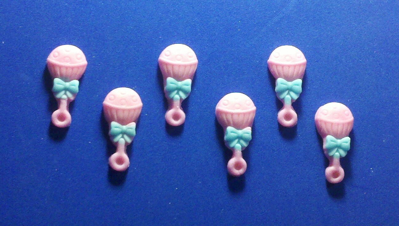 Fondant Baby RattlesSet of 12Pink Fondant RattlesBaby Etsy