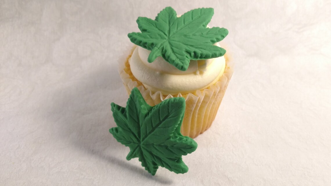 Fondant Pot Leaf Cupcake Toppers Edible Cake Decorations Set Etsy