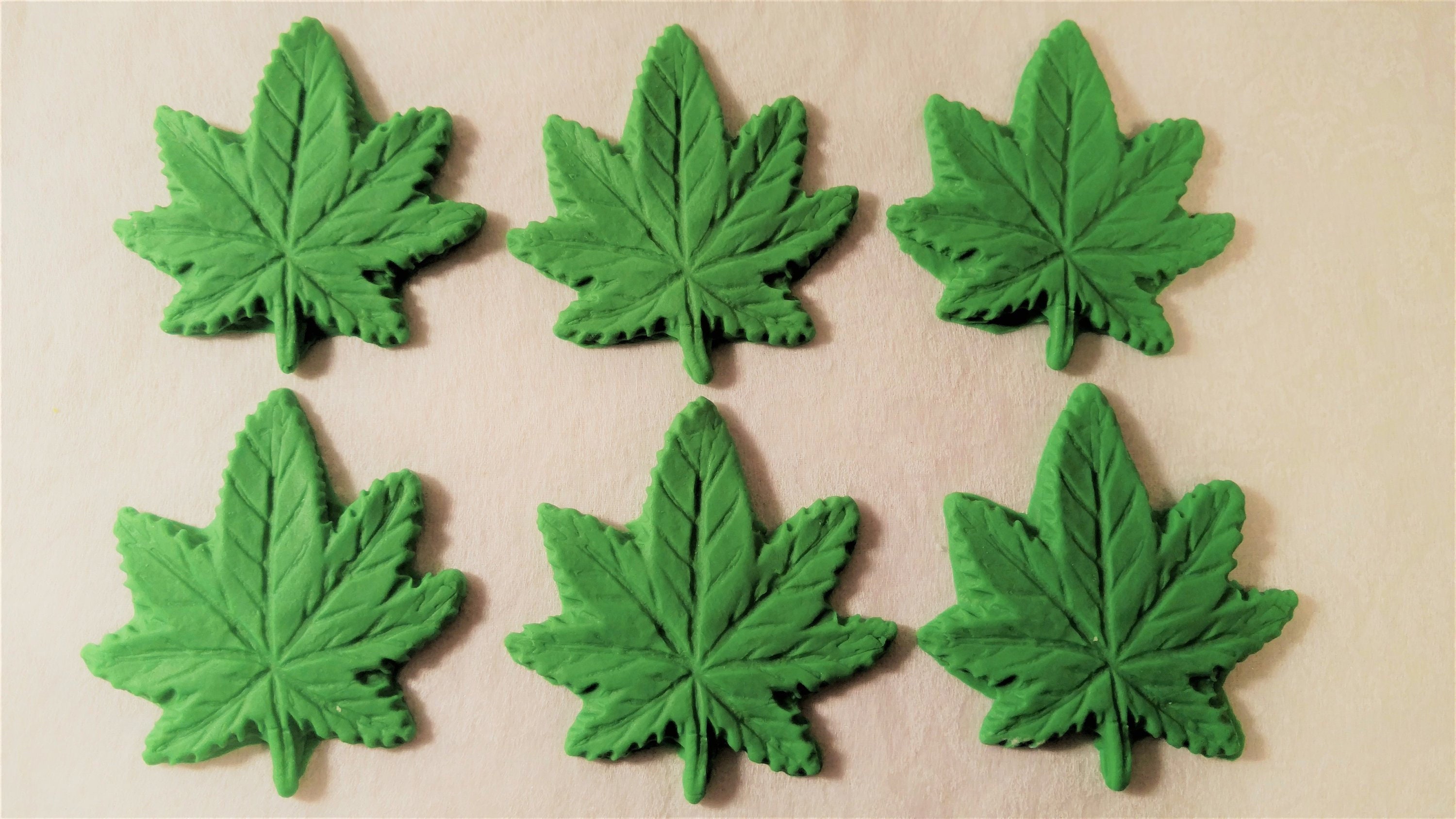 Fondant Pot Leaf Cupcake Toppers Edible Cake Decorations Set Etsy