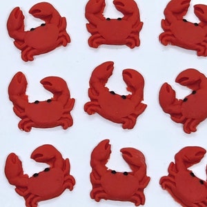 Crab Fondant Cupcake Toppers 12 Cake Decorations Edible Red Beach Crustacean Animals image 8