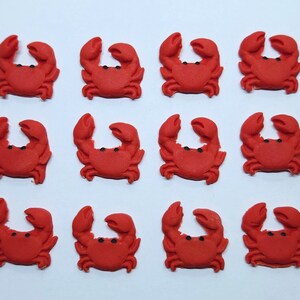 Crab Fondant Cupcake Toppers 12 Cake Decorations Edible Red Beach Crustacean Animals image 6
