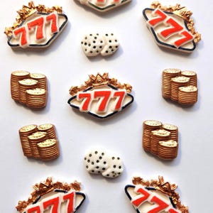 Casino Fondant Cupcake Toppers 12 Edible Party Cake Decorations