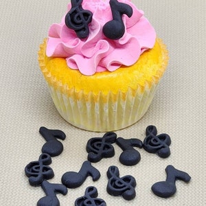 Muzieknoten G-sleutel symbool Fondant Cupcake Toppers 12 eetbare taartdecoraties