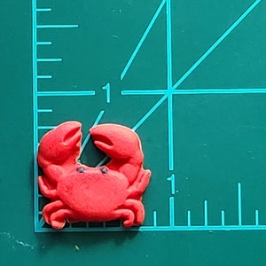 Crab Fondant Cupcake Toppers 12 Cake Decorations Edible Red Beach Crustacean Animals image 4