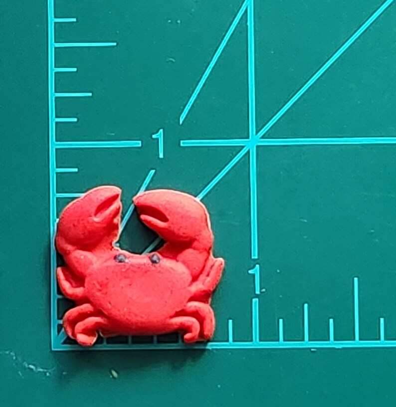 Crab Fondant Cupcake Toppers 12 Cake Decorations Edible Red Beach Crustacean Animals image 4