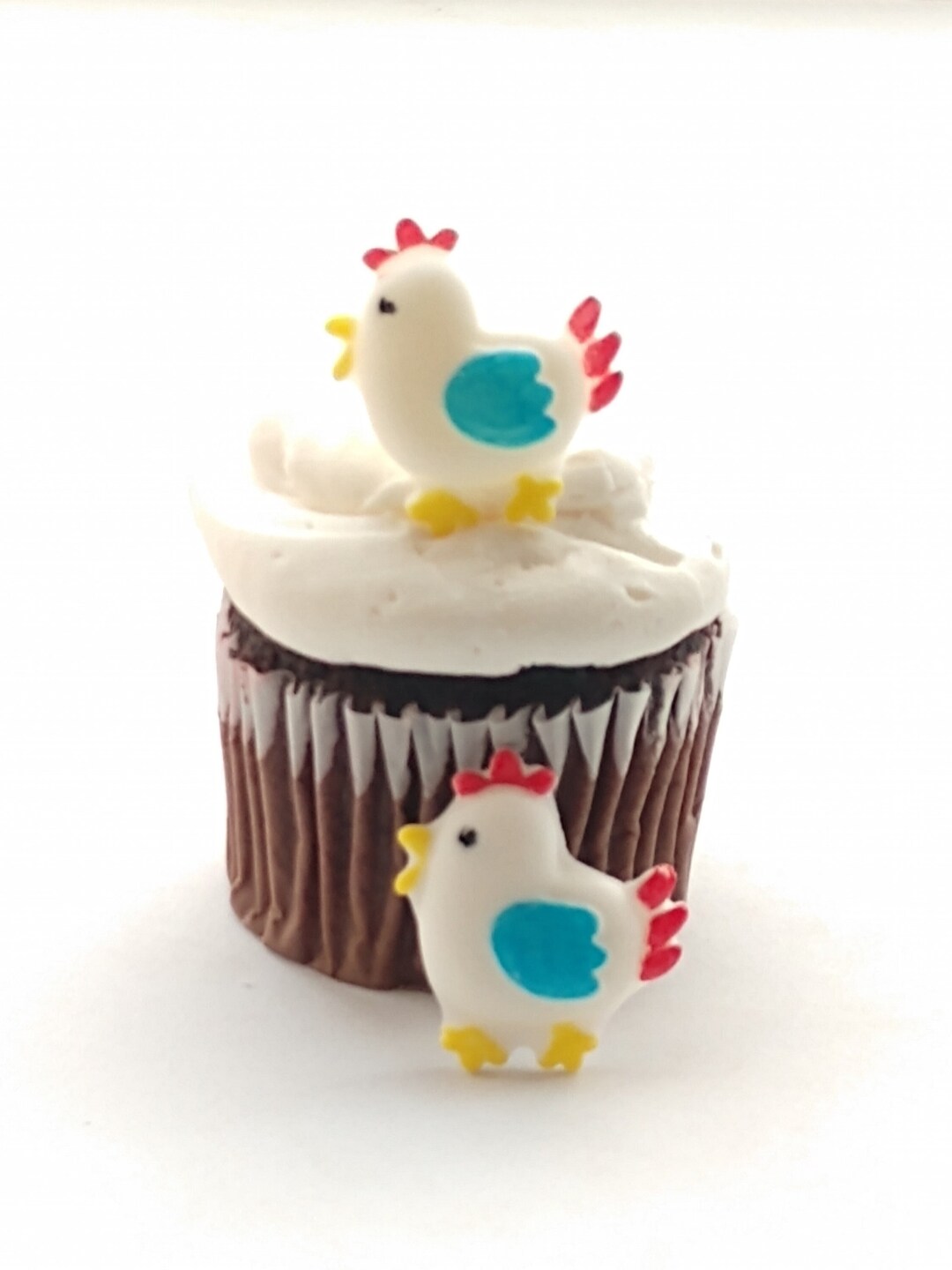 Chickens Fondant Cupcake Toppers 12 Cake Decorations Edible Farm Animals Etsy