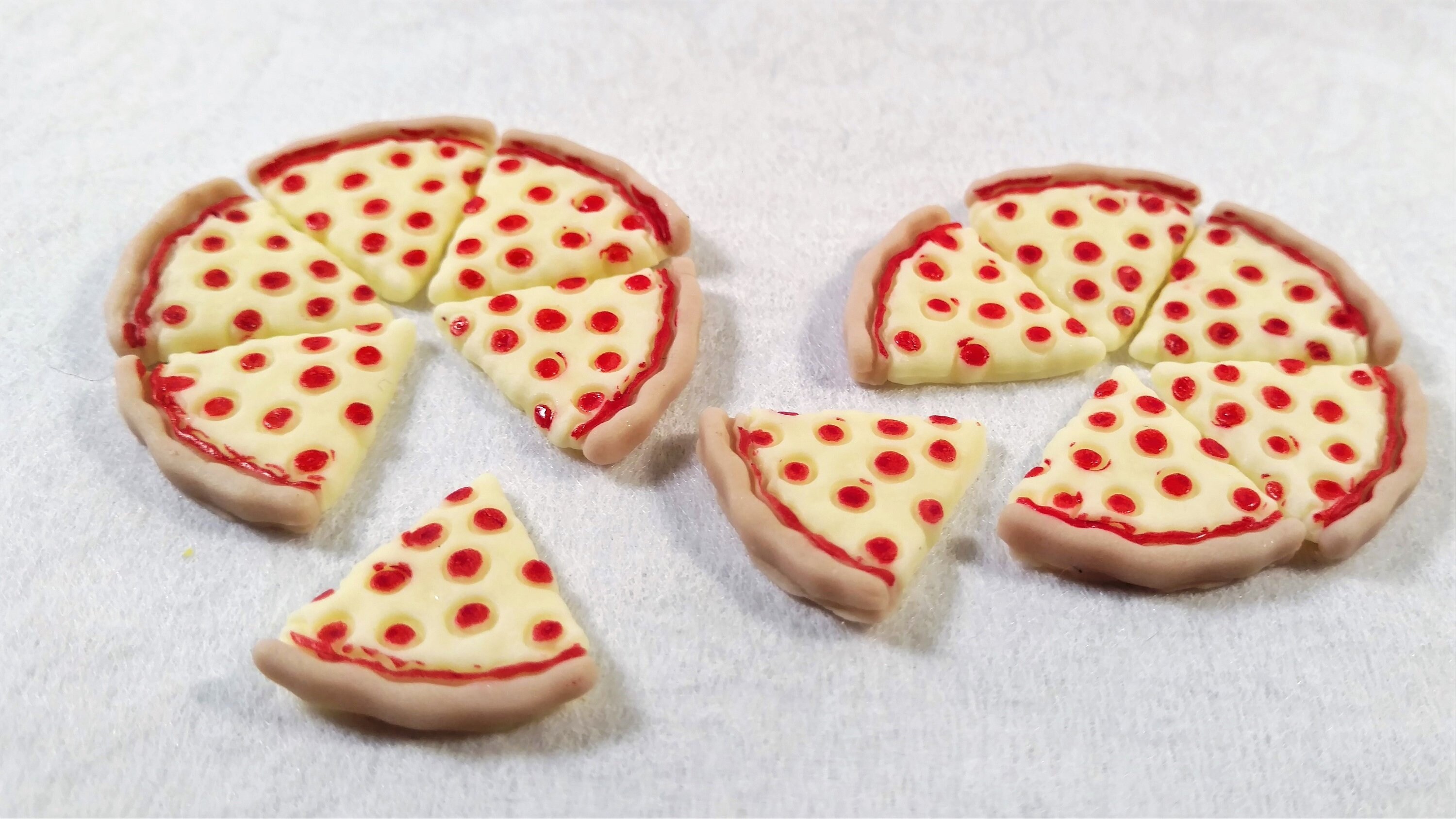 Fondant Pizza Slices Cupcake Toppers Cake Decorations Set of Etsy