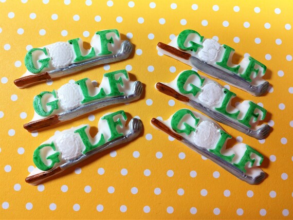 Fondant Golf Cupcake Toppers Golf Cake Toppers Edible Fondant Etsy