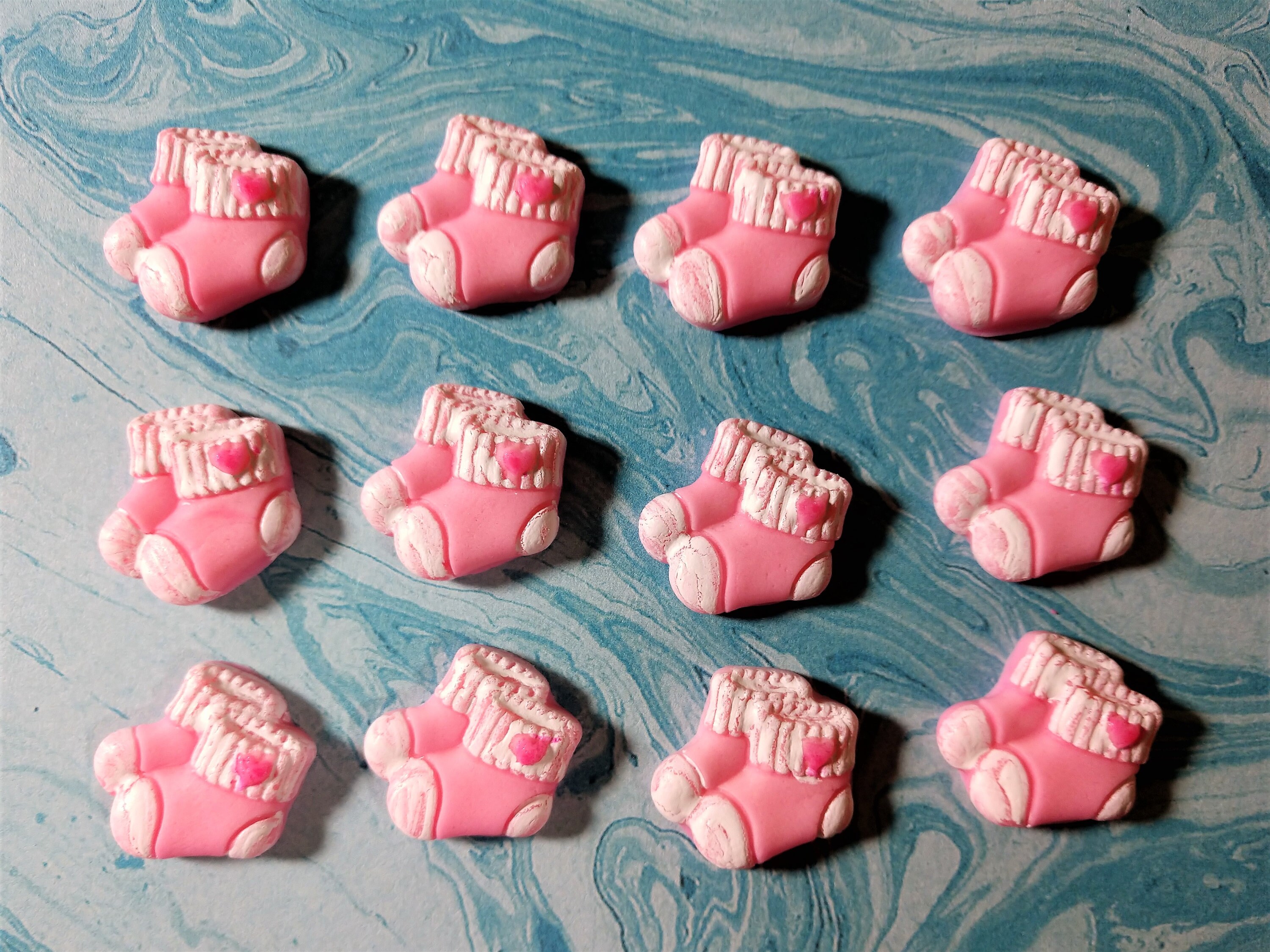 Fondant Baby Booties Edible Cupcake Toppers Cake Decorations Etsy
